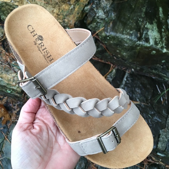 Last Pair! Braid Flatform Sandals Buckle Detail - Picture 4 of 5